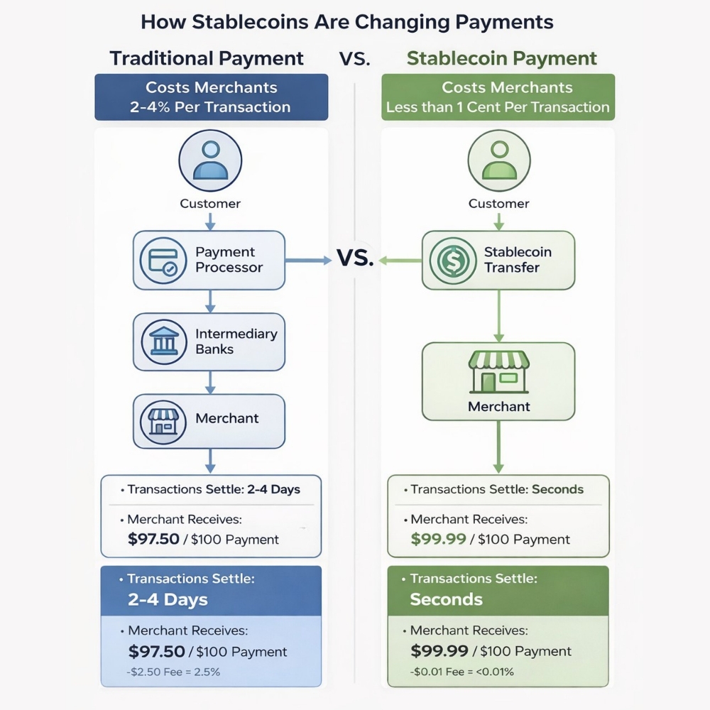 THE BIGGEST THREAT TO GLOBAL PAYMENT COMPANIES IS AI USING STABLECOINS.
