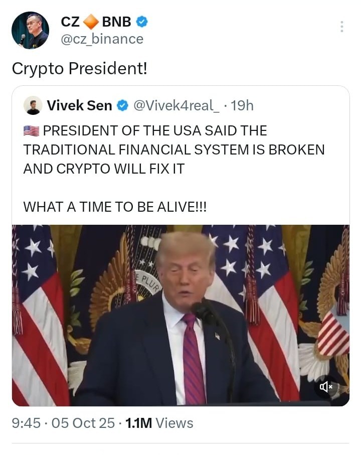 Crypto Tweets | Trump and CZ | On the Same Page