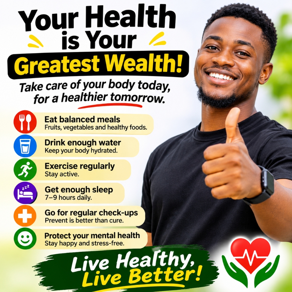 YOUR HEALTH IS YOUR GREATEST WEALTH: DON'T WAIT UNTIL YOU FALL SICK!