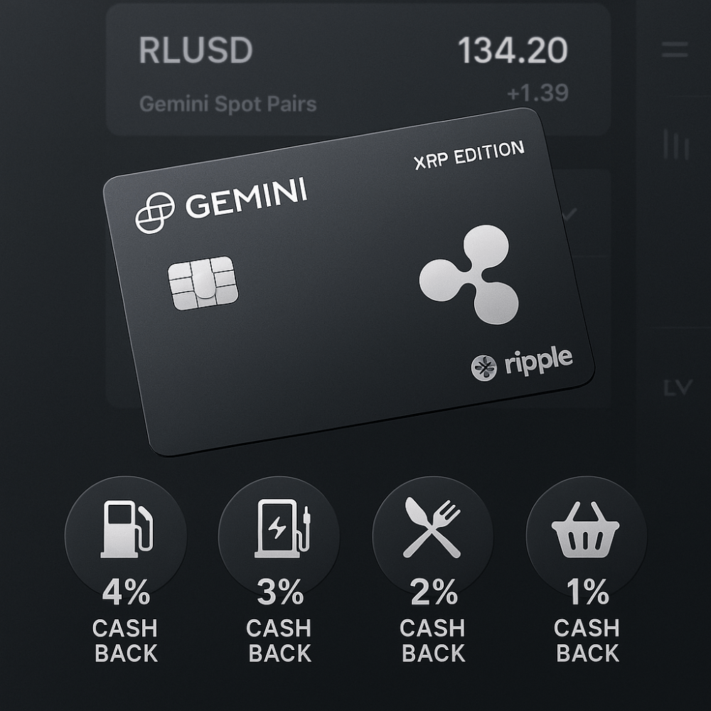Gemini Launches XRP Edition Credit Card with Up To 4% Back