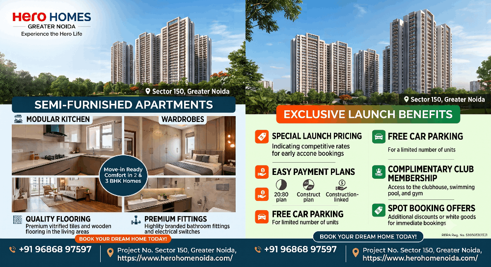 Hero Homes Greater Noida: Semi-Furnished Apartments & Launch Benefits