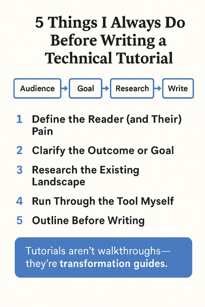 5 Things I Always Do Before Writing a Technical   Tutorial