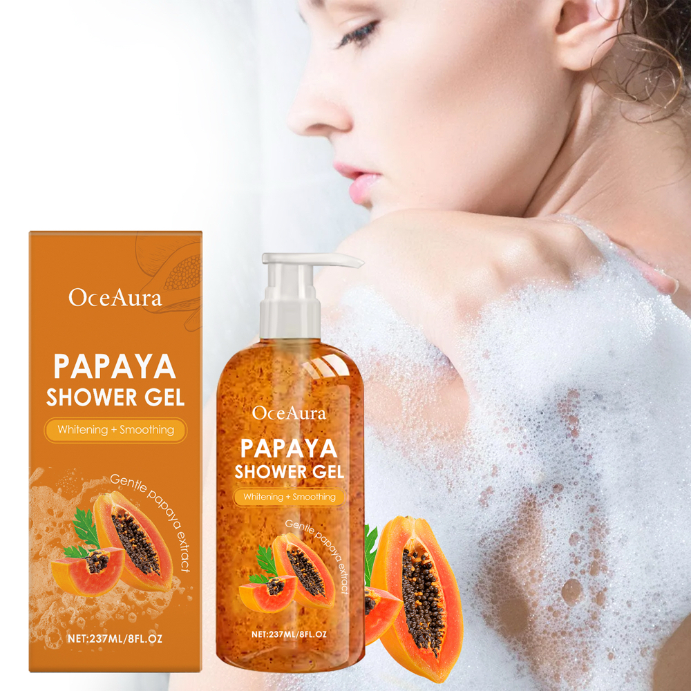 OceAura Papaya Shower Gel – Whitening & Smoothing Body Wash 237ml