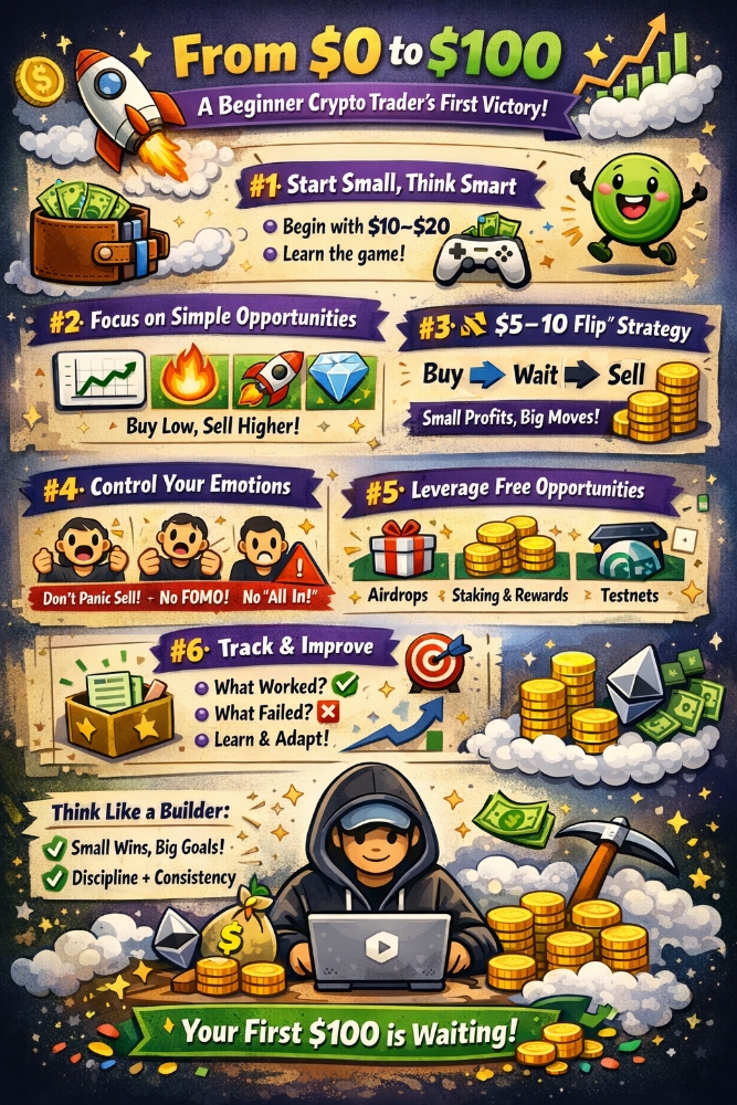 As a beginer in crypto trading how you can make your first 100 dollar 💰 From $0 to $100.