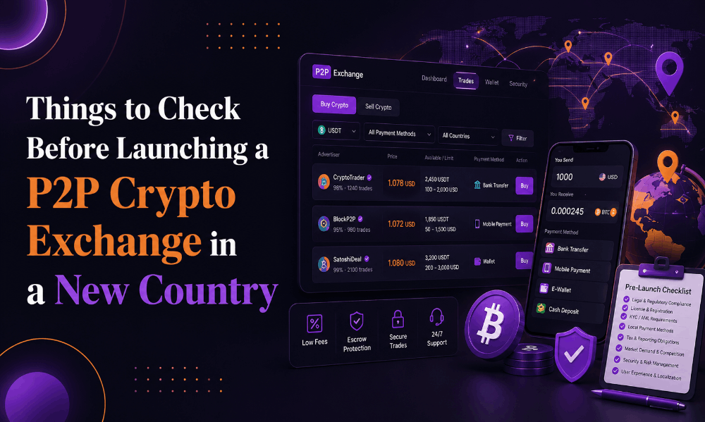 Things to Check Before Launching a P2P Crypto Exchange in a New Country