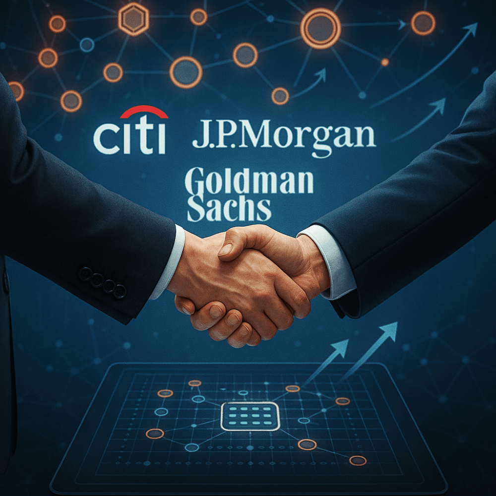 Citigroup, JPMorgan & Goldman Lead TradFi’s $100B Blockchain Charge — 345 Deals Since 2020