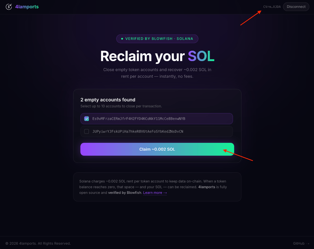 4lamports: find hidden SOL in your wallet