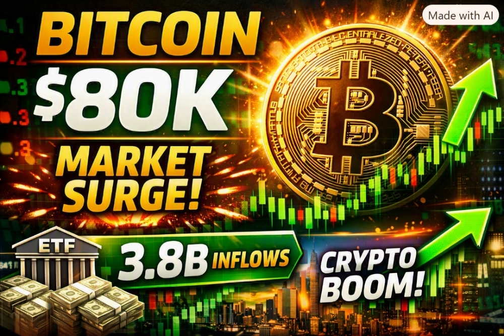 SUNDAY REBOUND: BTC HOLDS $80K AS 3-WEEK ETF STREAK HITS $3.8B — SOLANA'S STONK EXPLODES 140%"