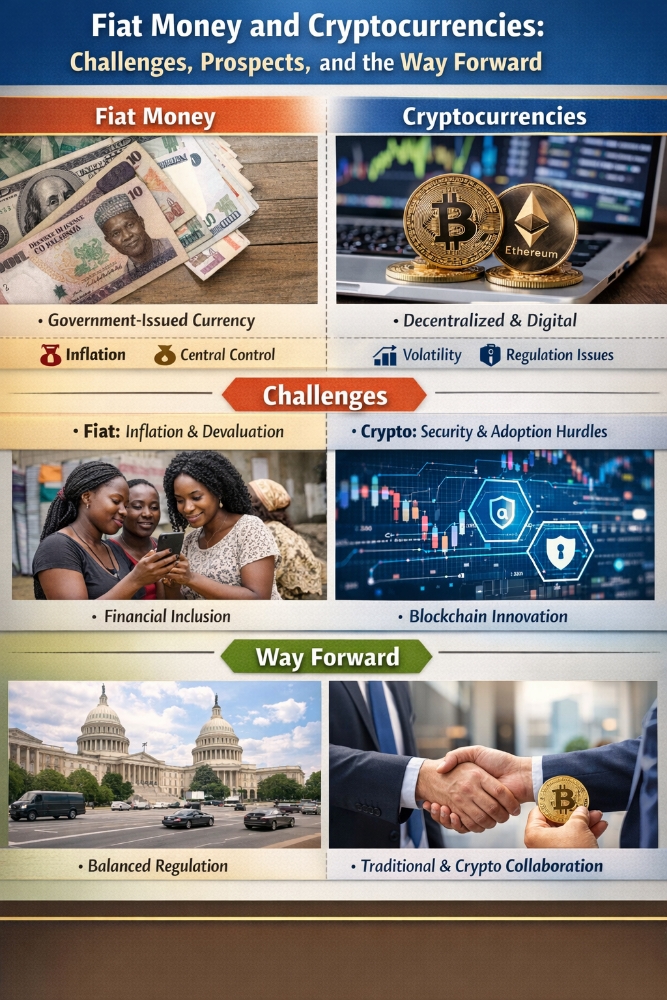 Fiat Money and Cryptocurrencies: Challenges, Prospects, and the Way Forward