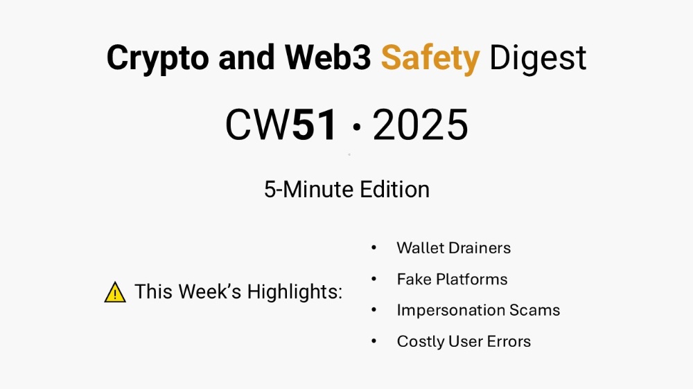 Weekly Crypto and Web3 Safety Digest — CW51 2025