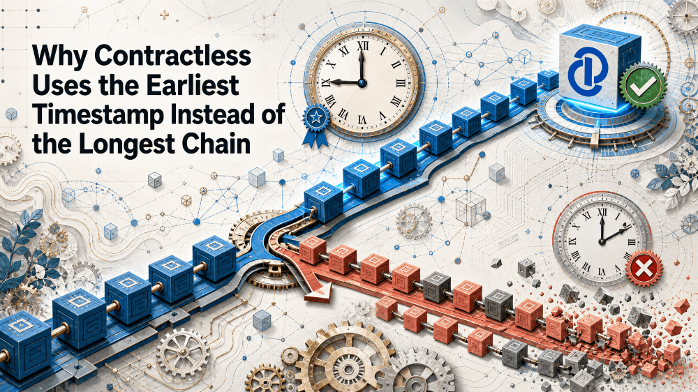Why Contractless Uses the Earliest Timestamp Instead of the Longest Chain