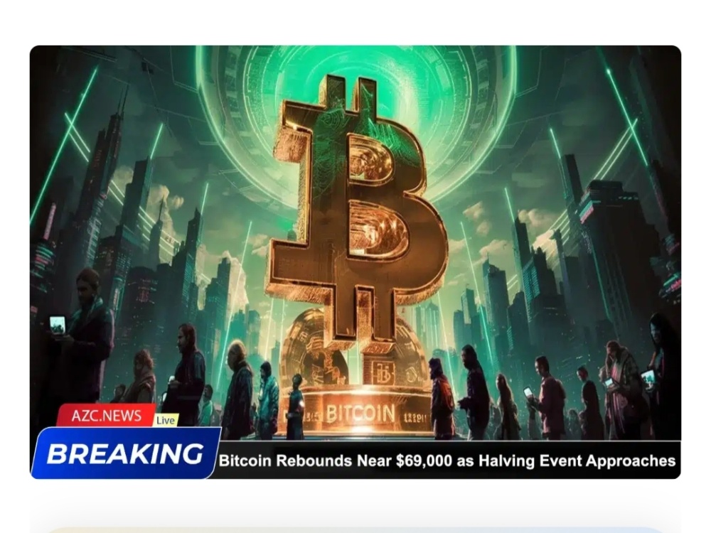 Bitcoin Rebounds Near $69,000 as Halving Event ApproachesBitcoin's price is rebounding following a