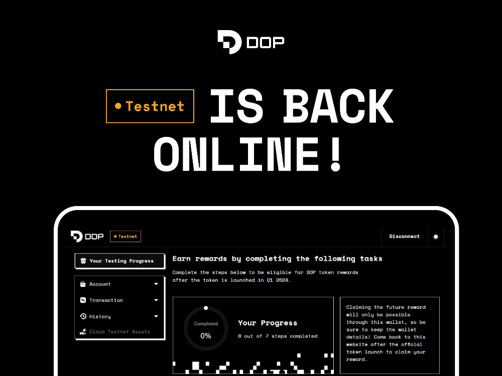 DOP TESTNET AIRDROP CONFIRMED🪂BINANCE BACKED