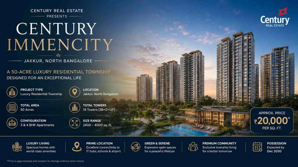 Century Immencity Bangalore: Luxury Apartments in Jakkur