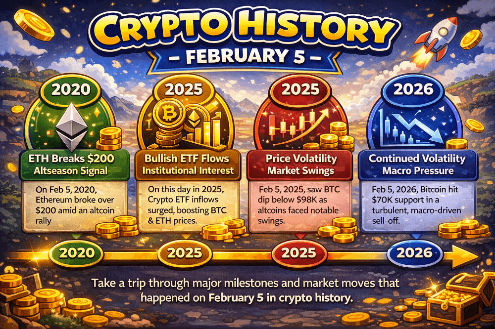 Crypto History — February 5: Milestones, Market Moves, and Institutional Flows