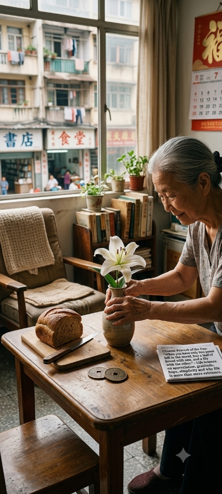 Chinese Proverb of the Day: “When you have only two pennies left in the world, buy a loaf of bread