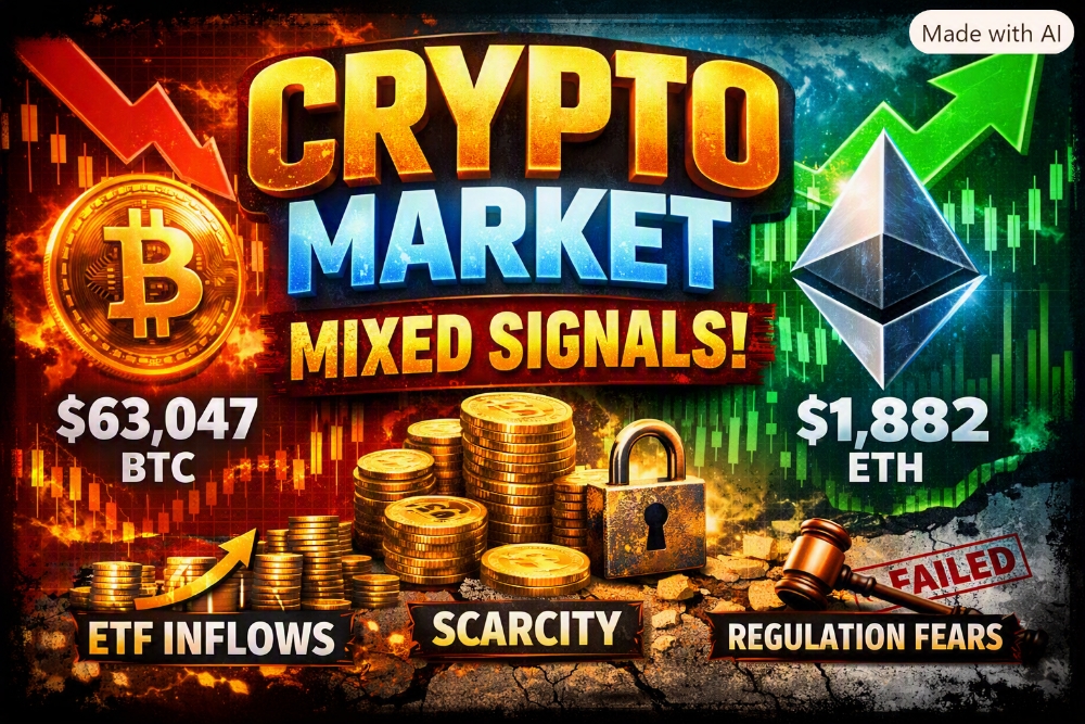 MARKET FLASH: BITCOIN HOLDS $63K AS BULLS AND BEARS FIGHT FOR CONTROL"