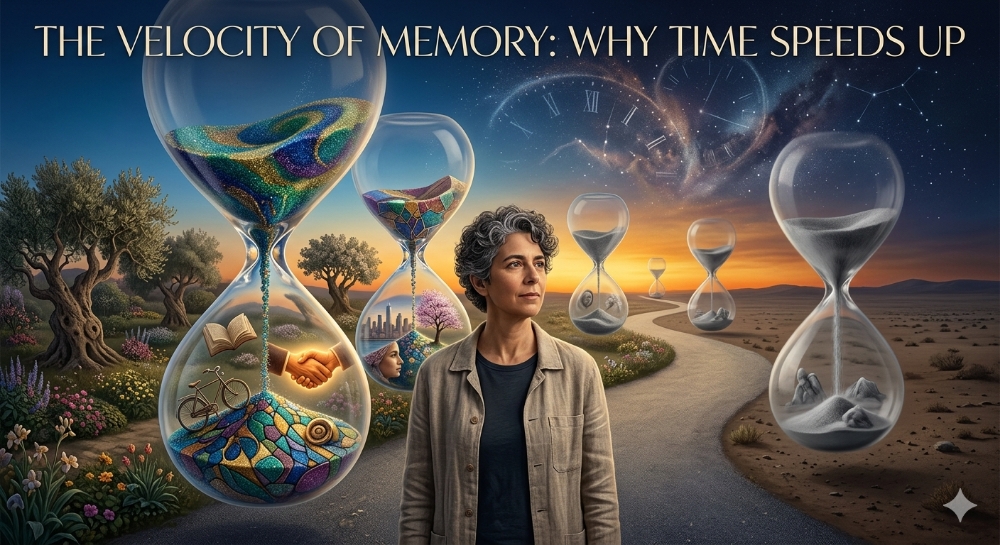 The Velocity of Memory: Why Time Speeds Up