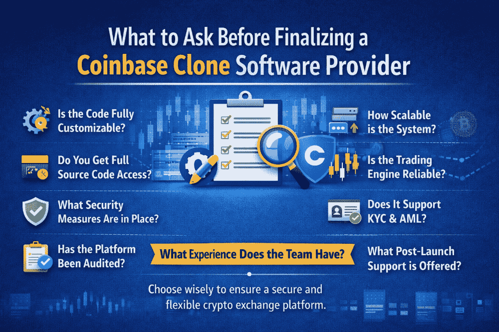 What to Ask Before Finalizing a Coinbase Clone Software Provider