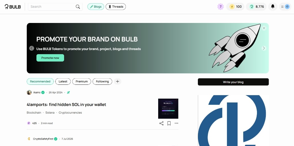 Heard Of Bulb App? | One more writing site in the crypto arena | Worth Trying