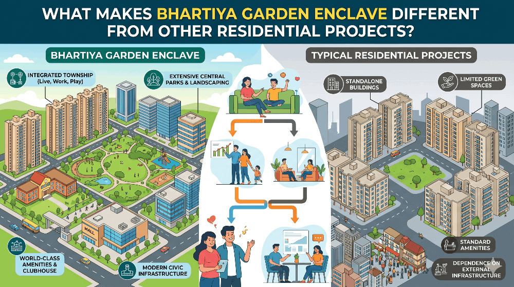 What Makes Bhartiya Garden Enclave Different from Other Residential Projects?