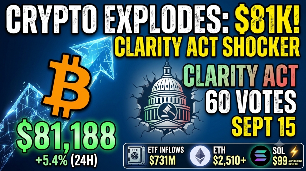 BITCOIN EXPLODES 5% TO $81K — $731M ETF INFLOWS AND THE CLARITY ACT IS BACK"