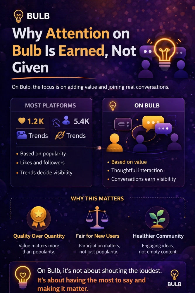 Why Attention on Bulb Is Earned, Not Given