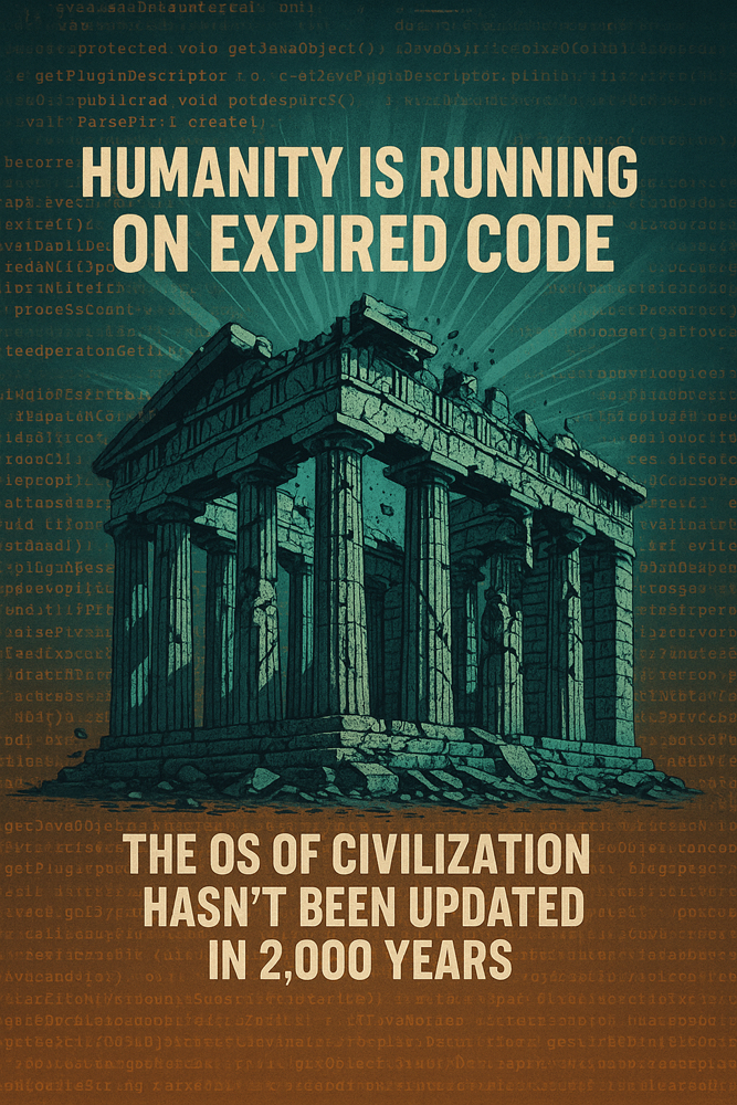 ⚖️ “Humanity Is Running on Expired Code: The OS of Civilization Hasn’t Been Updated in 2,000 Years.”