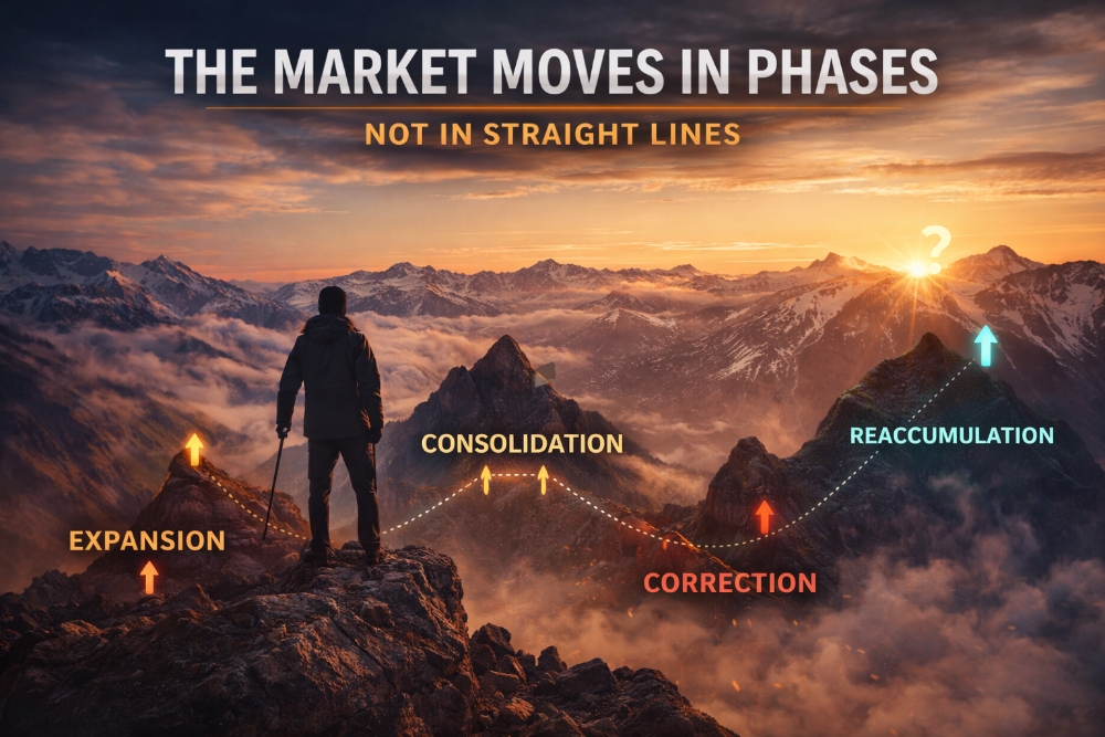 The Market Moves in Phases Not in Straight Lines