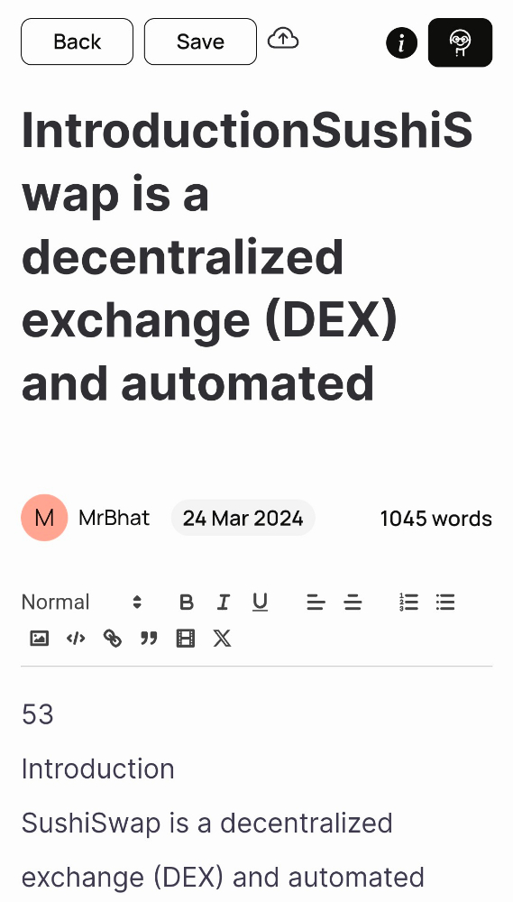 IntroductionSushiSwap is a decentralized exchange (DEX) and automated