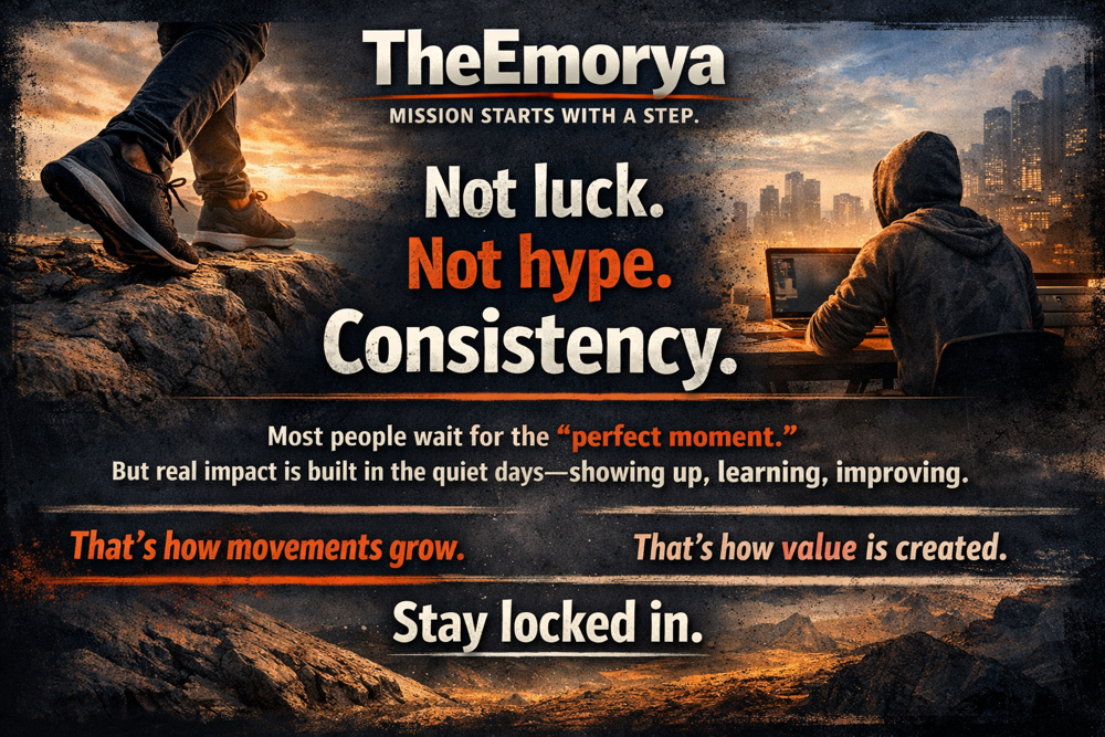 Everyone wants the reward.Few want the routine.Emorya pays both.