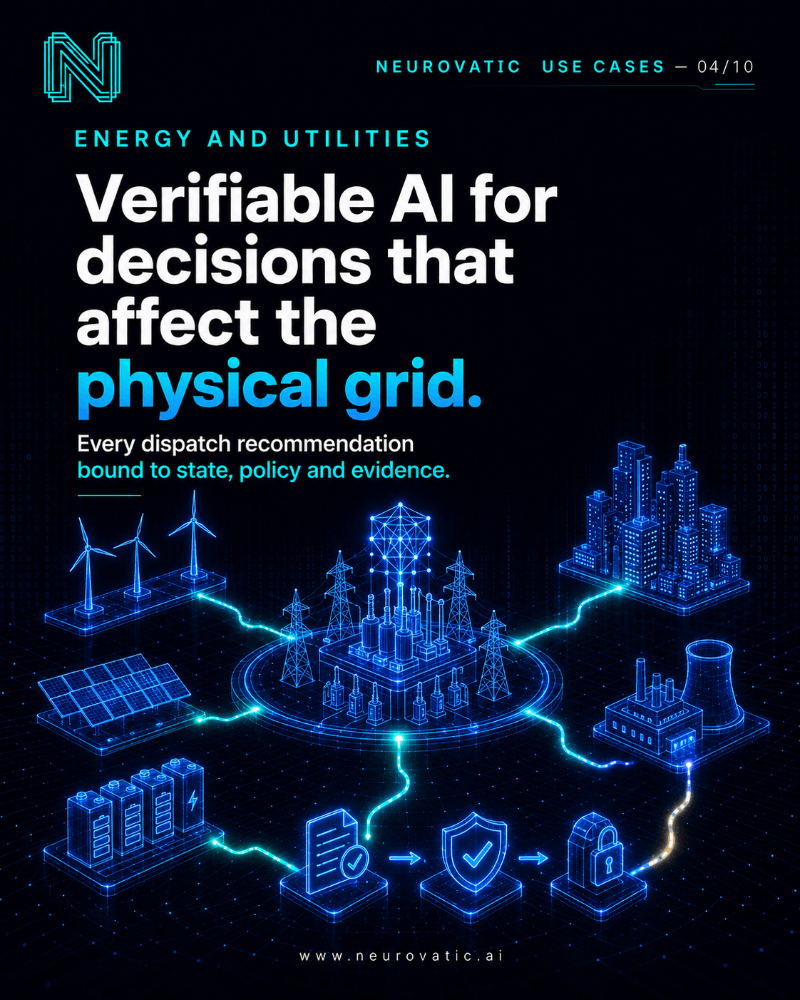 Energy and Utilities - Verifiable AI for decisions that affect the physical grid