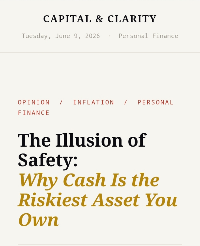 The Illusion of Safety:Why Cash Is the Riskiest Asset You Own
