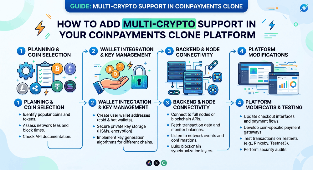 How to Add Multi-Crypto Support in Your CoinPayments Clone Platform