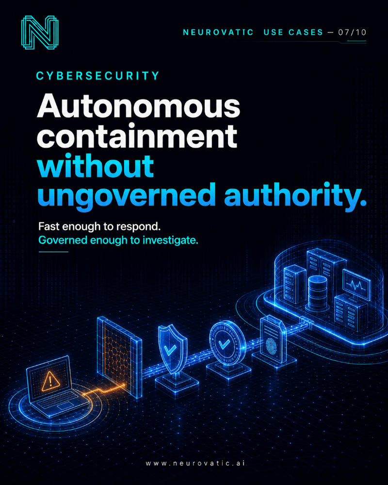 CYBERSECURITY — Autonomous containment without ungoverned authority.