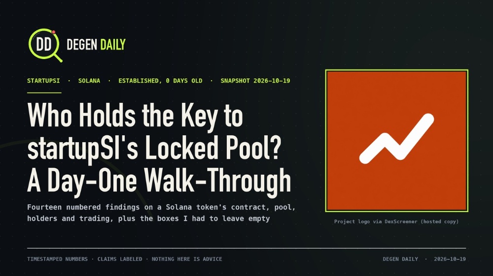 Who Holds the Key to startupSI's Locked Pool? A Day-One Walk-Through