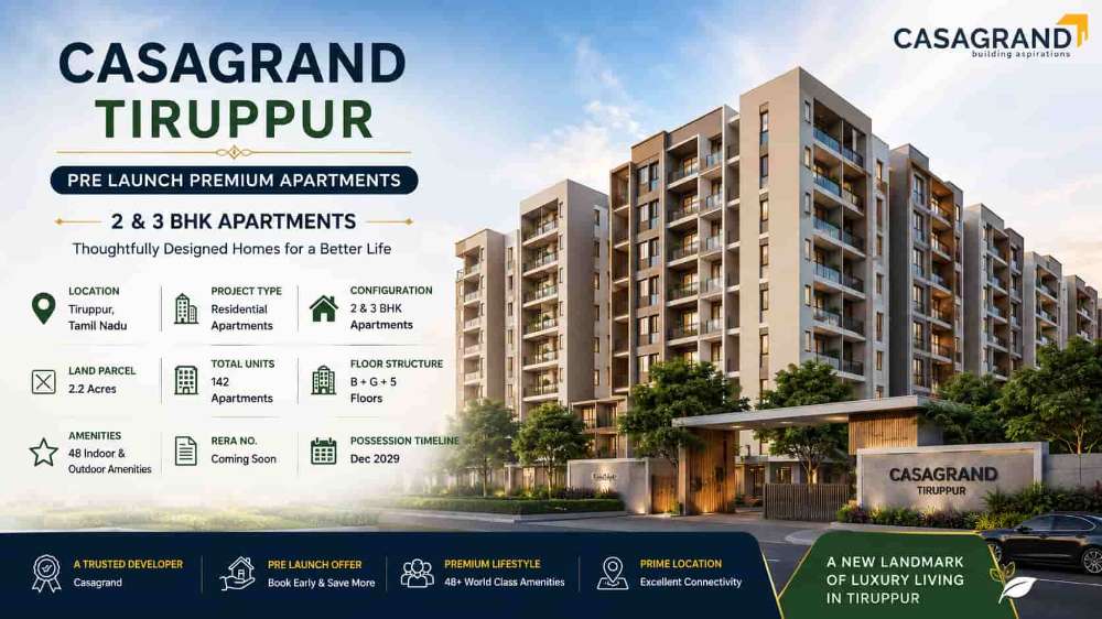 Casagrand Tiruppur: New Pre Launch Apartments in Tiruppur
