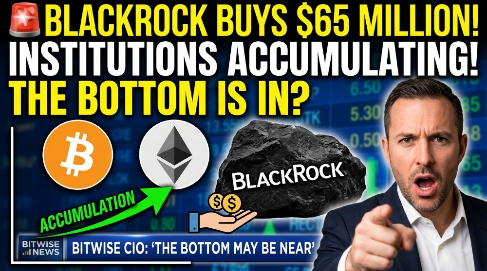 BLACKROCK BUYS $65M IN HOURS AS BITCOIN HOLDS — THE BOTTOM IS NEAR"